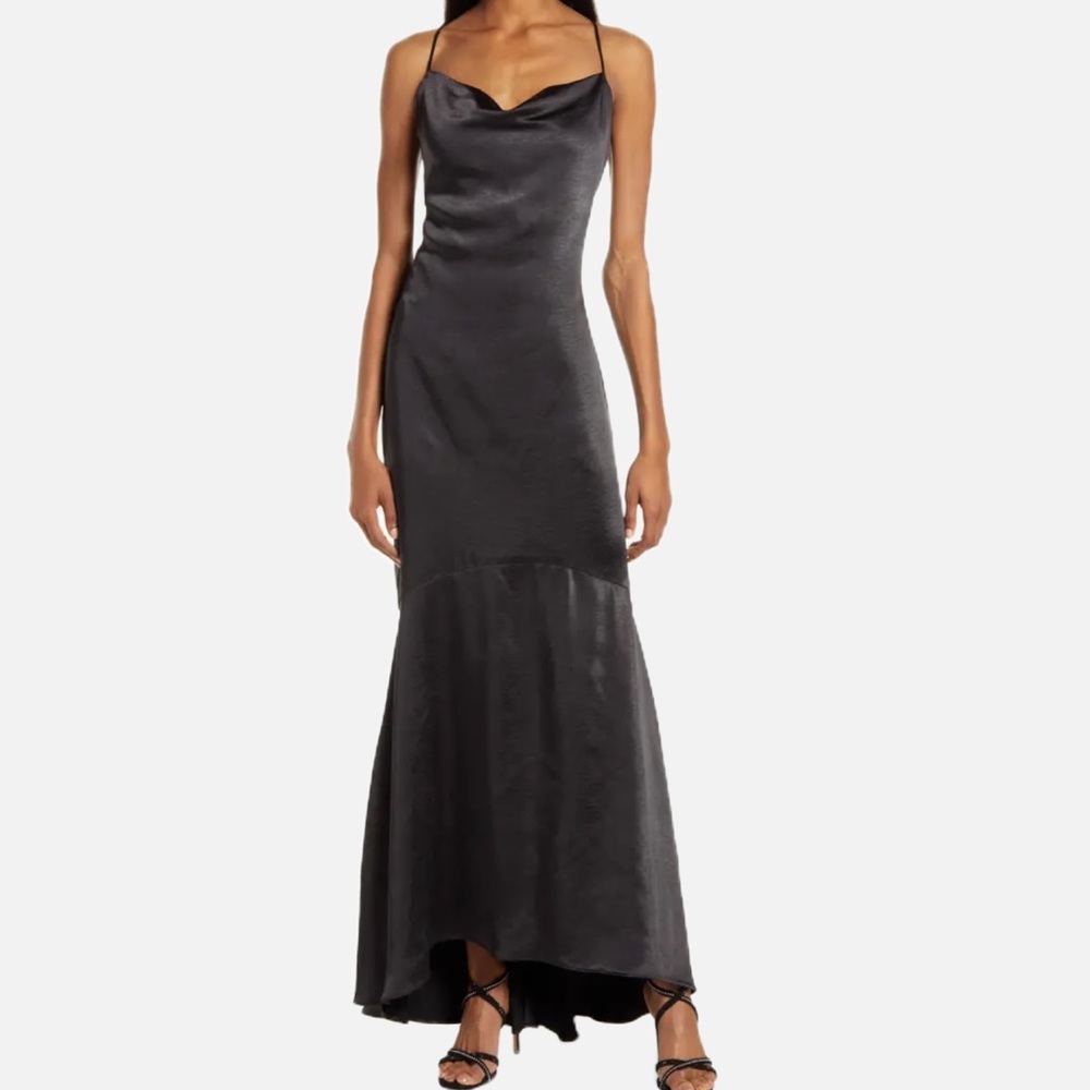 Elliatt Aisle Black Satin Slip Dress. NWT Size Small